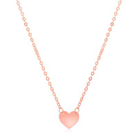 14k Rose Gold Polished Mini Heart Necklace | - Forever in Harmony