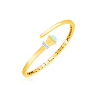 14k Yellow Gold Crossover Style Hinged Bangle Bracelet (3.40 mm)