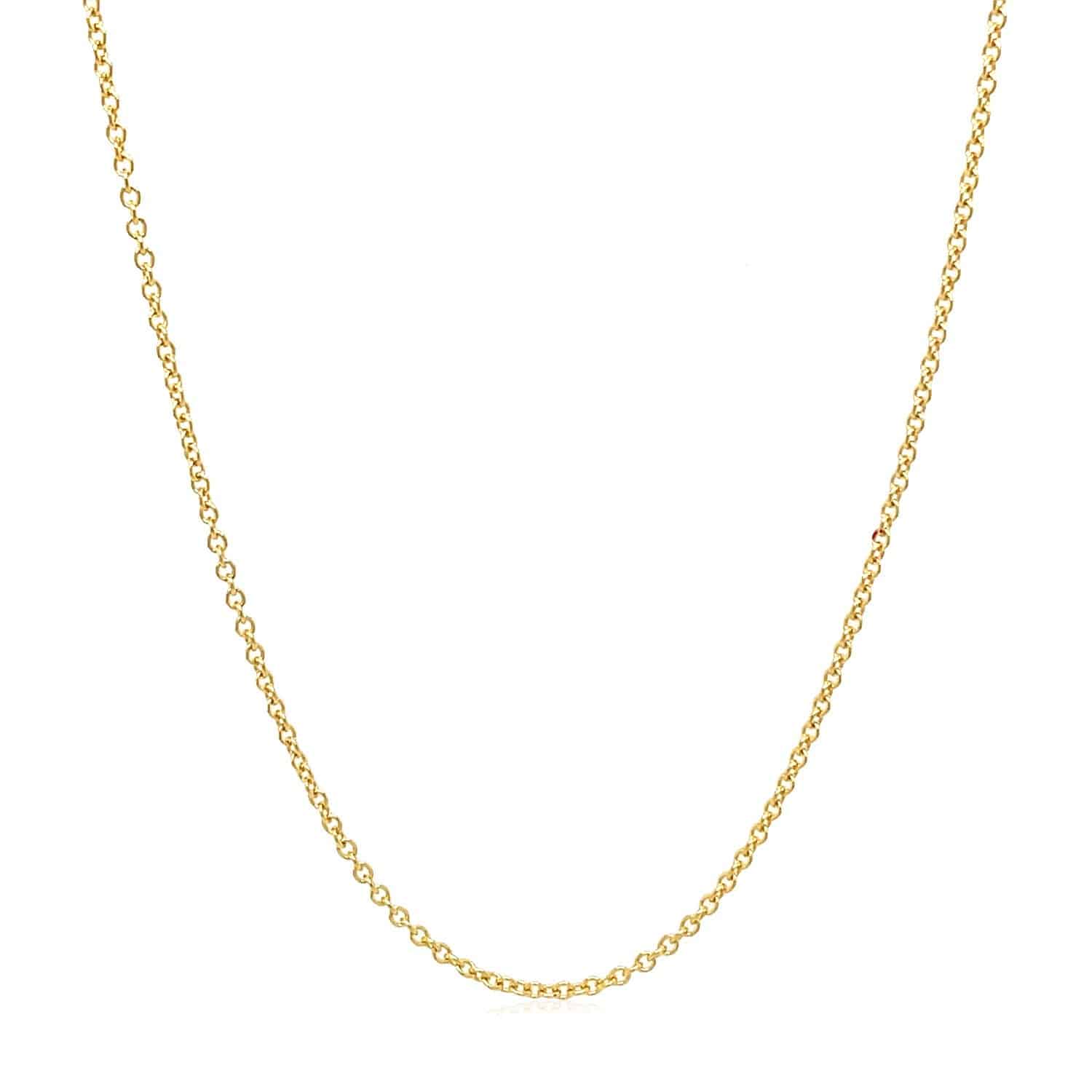 14k Yellow Gold Round Cable Link Chain (1.30 mm)