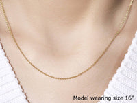 14k Yellow Gold Round Cable Link Chain (1.30 mm)