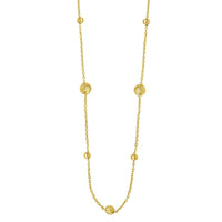 Alternating Bead Chain Necklace in 14K Yellow Gold