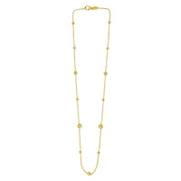 Alternating Bead Chain Necklace in 14K Yellow Gold