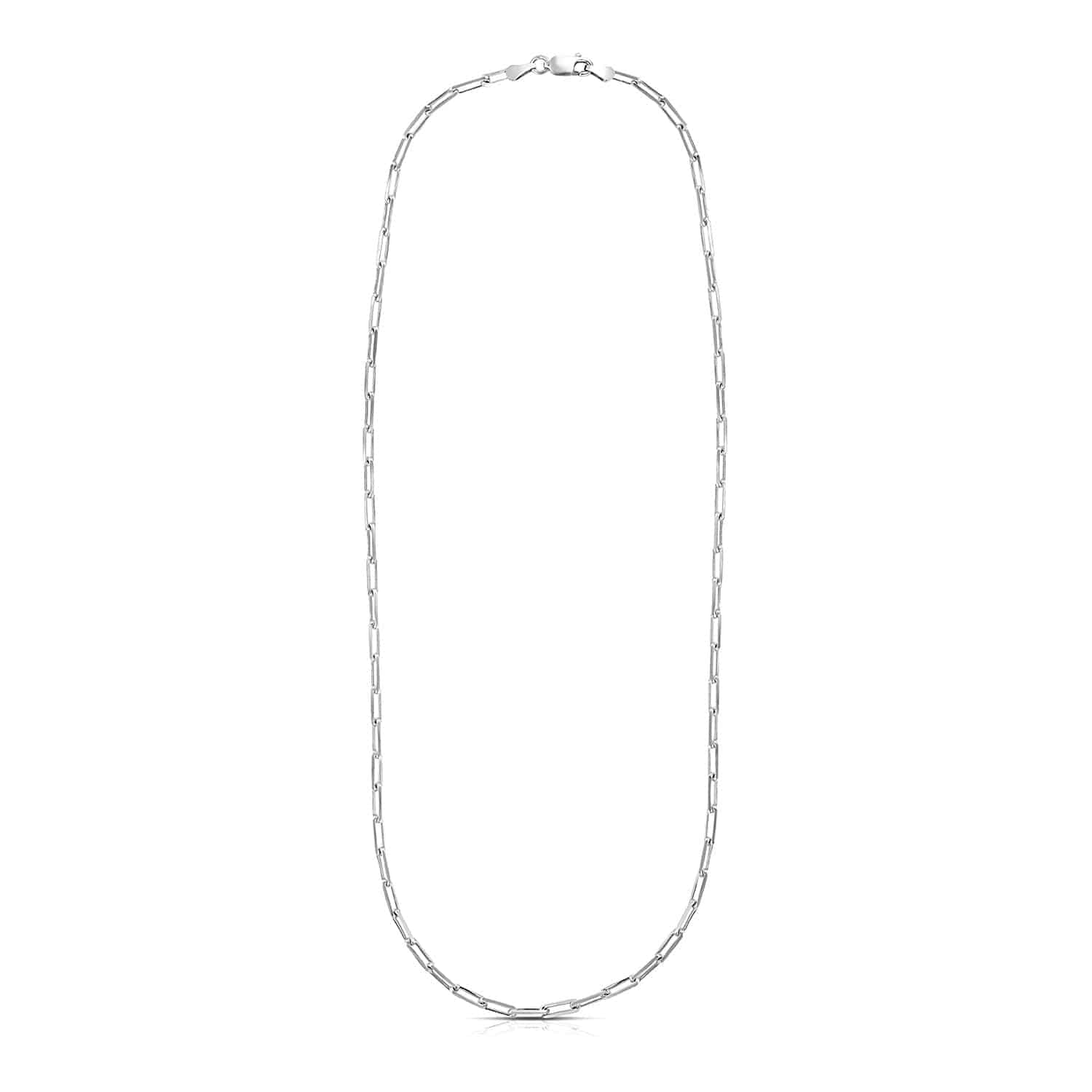 Sterling Silver Rhodium Plated Paperclip Chain (3.00 mm)