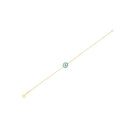 14k Yellow Gold Blue Evil Eye Bracelet (1.00 mm) | - Forever in Harmony