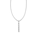 14k White Gold Bar Pendant with Diamonds | - Forever in Harmony