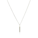 14k White Gold Bar Pendant with Diamonds | - Forever in Harmony