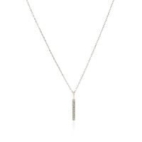 14k White Gold Bar Pendant with Diamonds | - Forever in Harmony