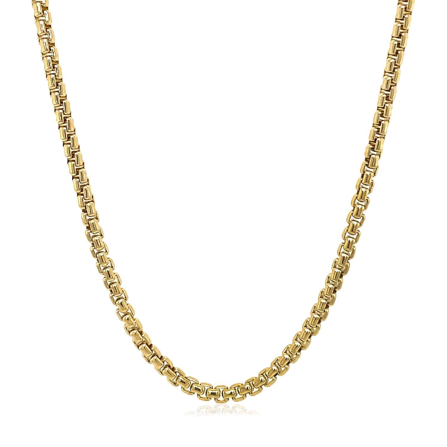 14k Yellow Gold Solid Round Box Chain (2.5 mm)