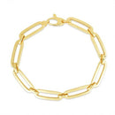 14k Yellow Gold 7 1/2 inch Bombay Paperclip Chain Bracelet (7.00 mm) | - Forever in Harmony