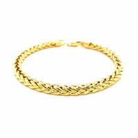 14k Yellow Gold Diamond Cut Round Franco Bracelet (5.30 mm) | - Forever in Harmony