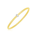 14k Yellow Gold Stretch Bangle with Diamonds (3.00 mm)