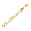 10k Yellow Gold Solid Figaro Bracelet (7.90 mm) | 8.5