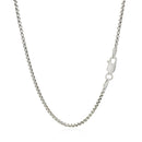 Sterling Silver Rhodium Plated Round Box Chain (1.80 mm)