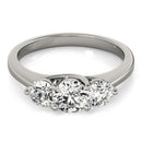 14k White Gold Classic 3 Stone Round Diamond Engagement Ring (1 cttw)