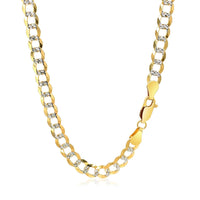 14k Two Tone Gold Pave Curb Chain (5.70 mm) | - Forever in Harmony