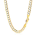 14k Two Tone Gold Pave Curb Chain (5.70 mm) | 20''