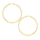 14k Yellow Gold Polished Large Round Hoop Earrings(2x60mm)