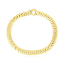 14k Yellow Gold High Polish Chevron Link Bracelet  (6.00 mm) | - Forever in Harmony