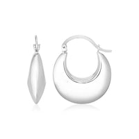 Sterling Silver Polished Puffed Hoop Earrings