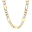 14K Yellow Gold Solid Pave Figaro Chain (7.00 mm) | - Forever in Harmony