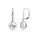 Sterling Silver Polished Sand Dollar Dangle Earrings