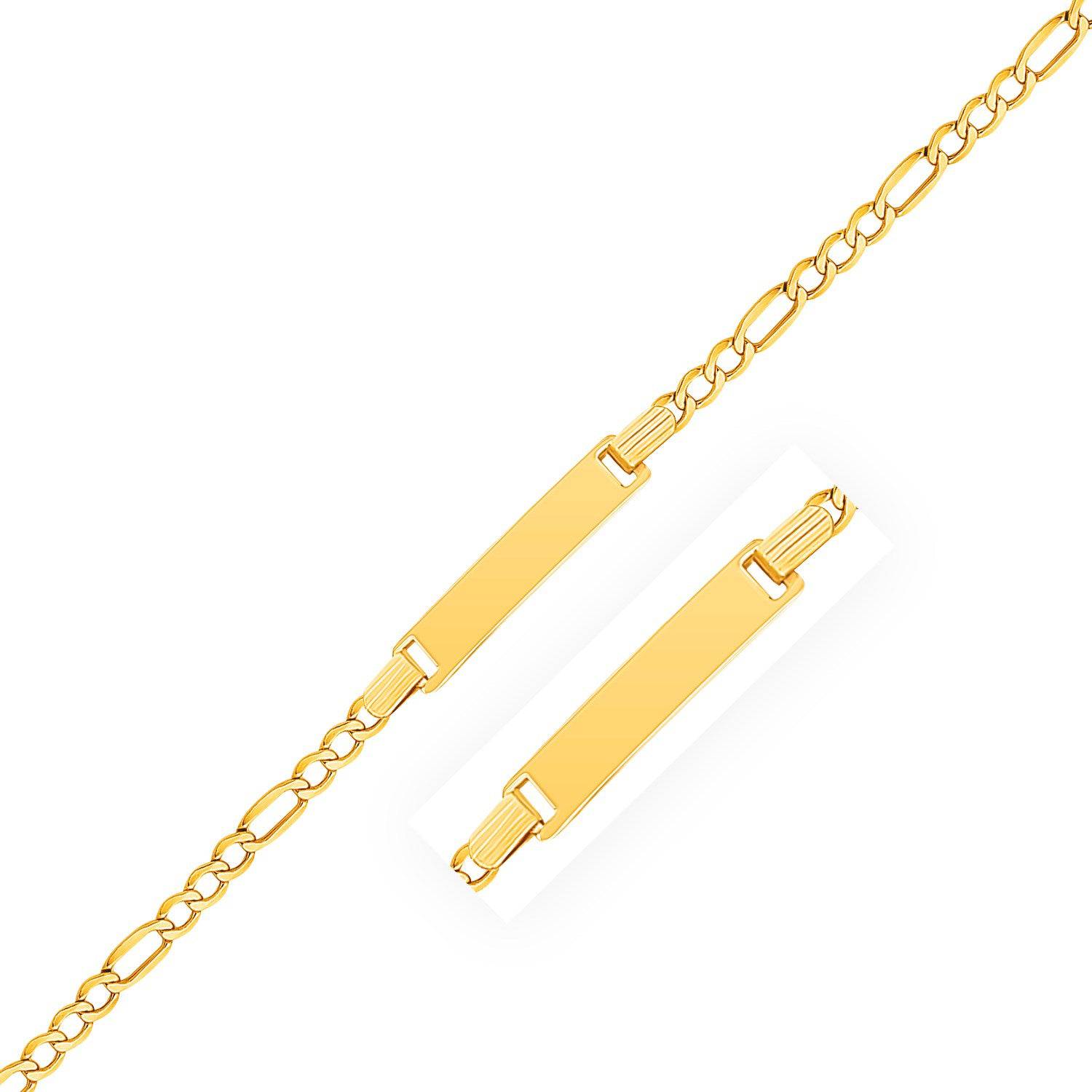 14k Yellow Gold Figaro Link Childrens ID Bracelet (3.30 mm) |