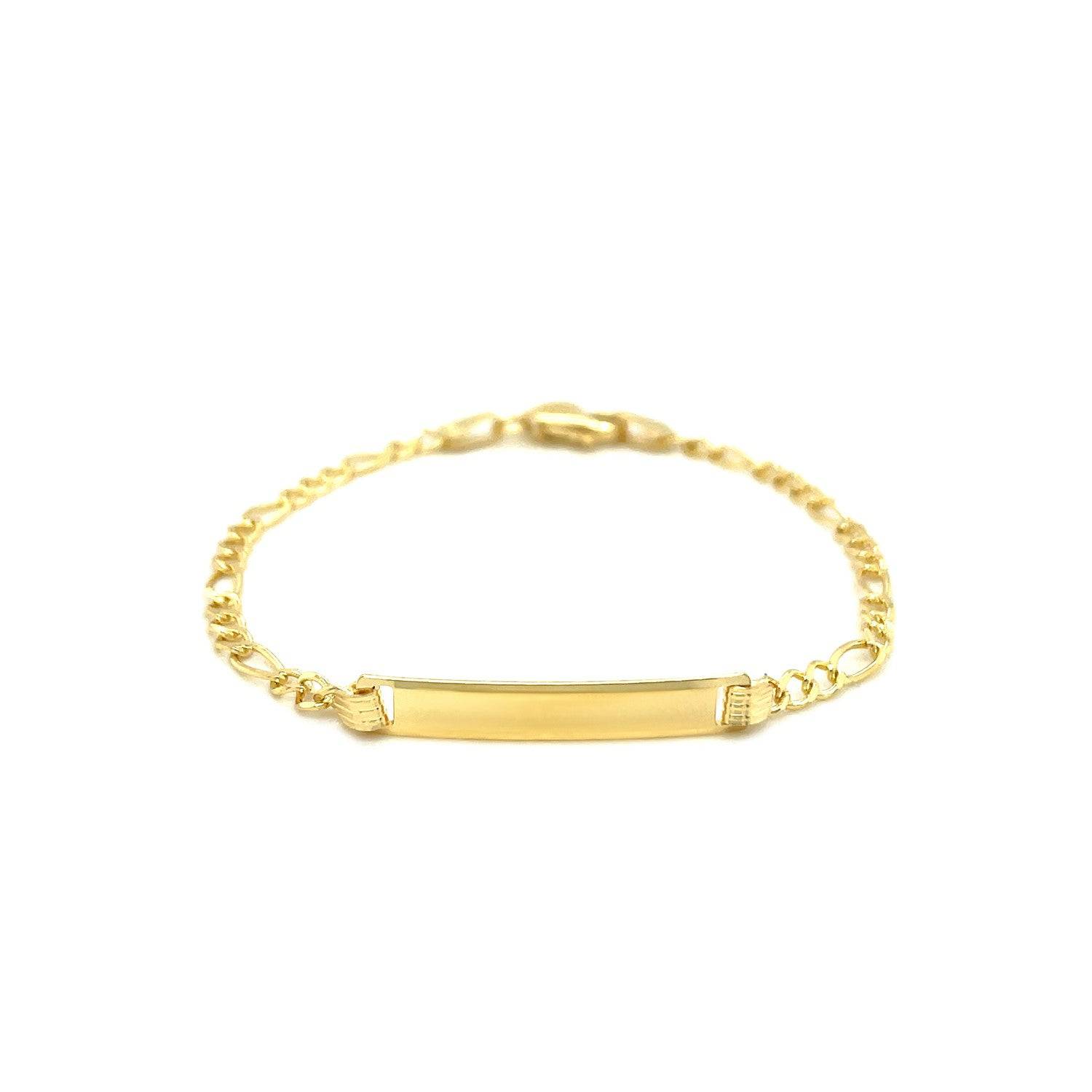 14k Yellow Gold Figaro Link Childrens ID Bracelet (3.30 mm) |