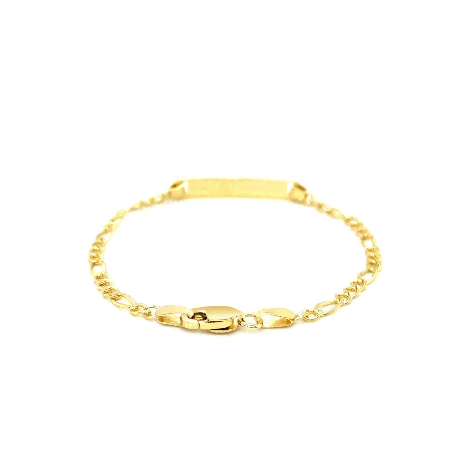 14k Yellow Gold Figaro Link Childrens ID Bracelet (3.30 mm) | - Forever in Harmony