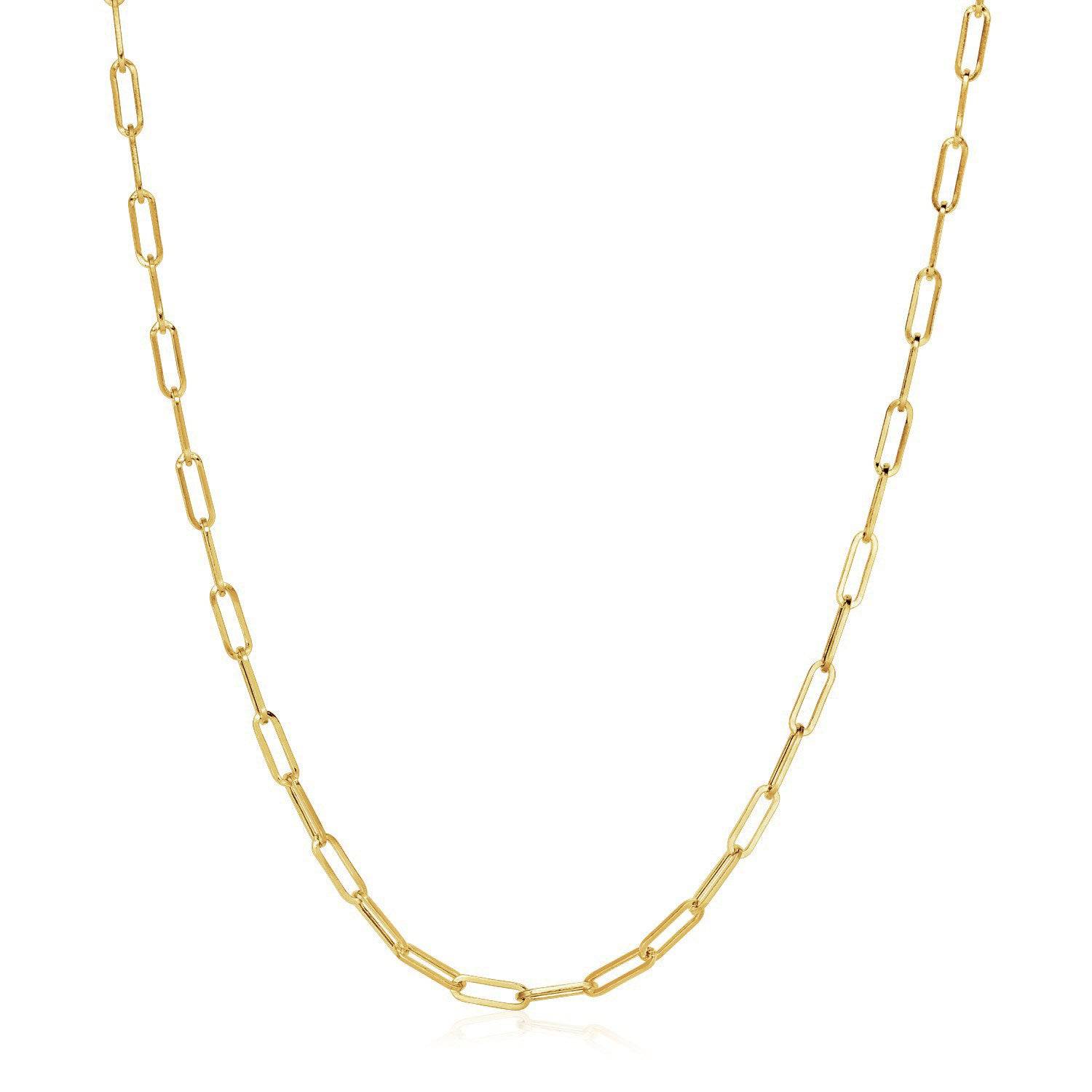 14K Yellow Gold Wide Paperclip Chain (3.20 mm)