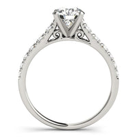 14k White Gold Prong Set Graduated Diamond Engagement Ring (1 7/8 cttw)