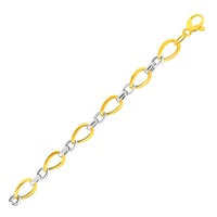 Twisted Oval Chain Bracelet in 14k Two Tone Gold (7.40 mm) | - Forever in Harmony