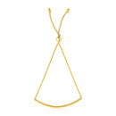 14k Yellow Gold Smooth Curved Bar Lariat Design Bracelet (0.80 mm) | 9.25''