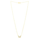 Checkered Butterfly Necklace in 14K Yellow Gold