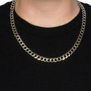 10 mm 14k Two Tone Gold Pave Curb Chain (9.70 mm)