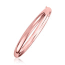 14k Rose Gold Fancy Shiny Dome Bangle (5.00 mm) | - Forever in Harmony