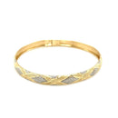 10k Two-Tone Gold Geometric Diamond Motif Bangle (6.00 mm) | - Forever in Harmony