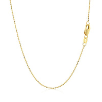 14k Yellow Gold Diamond Cut Bead Chain (0.90 mm)