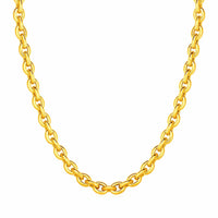 14k Yellow Gold Polished Oval Link Necklace