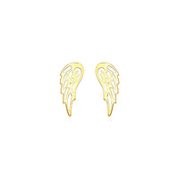 14k Yellow Gold Polished Wing Post Earrings