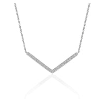 Diamond Chevron Pendant in 14k White Gold (1/3 cttw) - Forever in Harmony