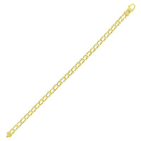 14k Yellow Gold Men's Bracelet with Rail Motif Links | - Forever in Harmony