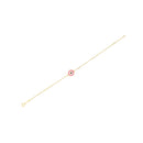 14k Yellow Gold Pink Evil Eye Bracelet (1.00 mm) | - Forever in Harmony