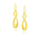 14k Yellow Gold Polished Earrings in Infinity Design