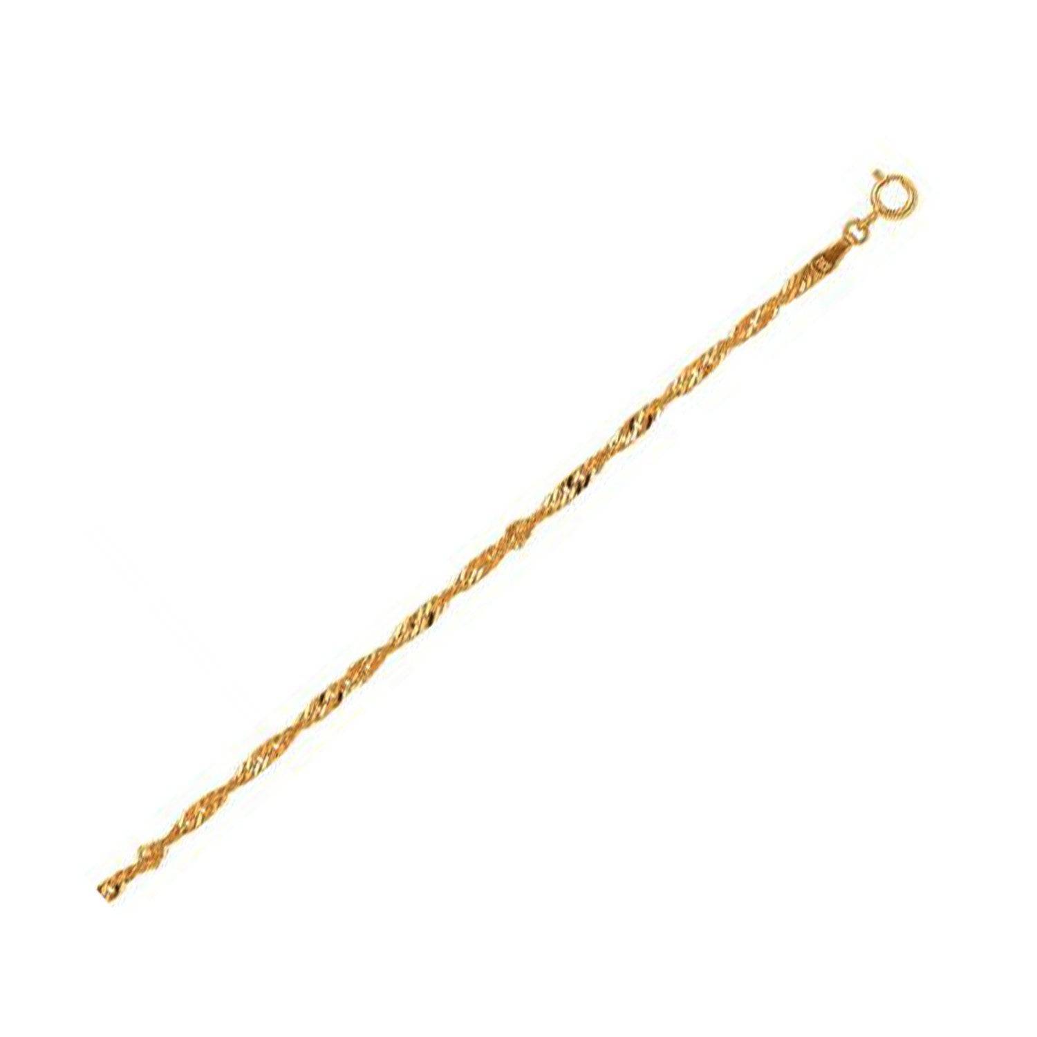 10k Yellow Gold Singapore Bracelet (2.20 mm) |