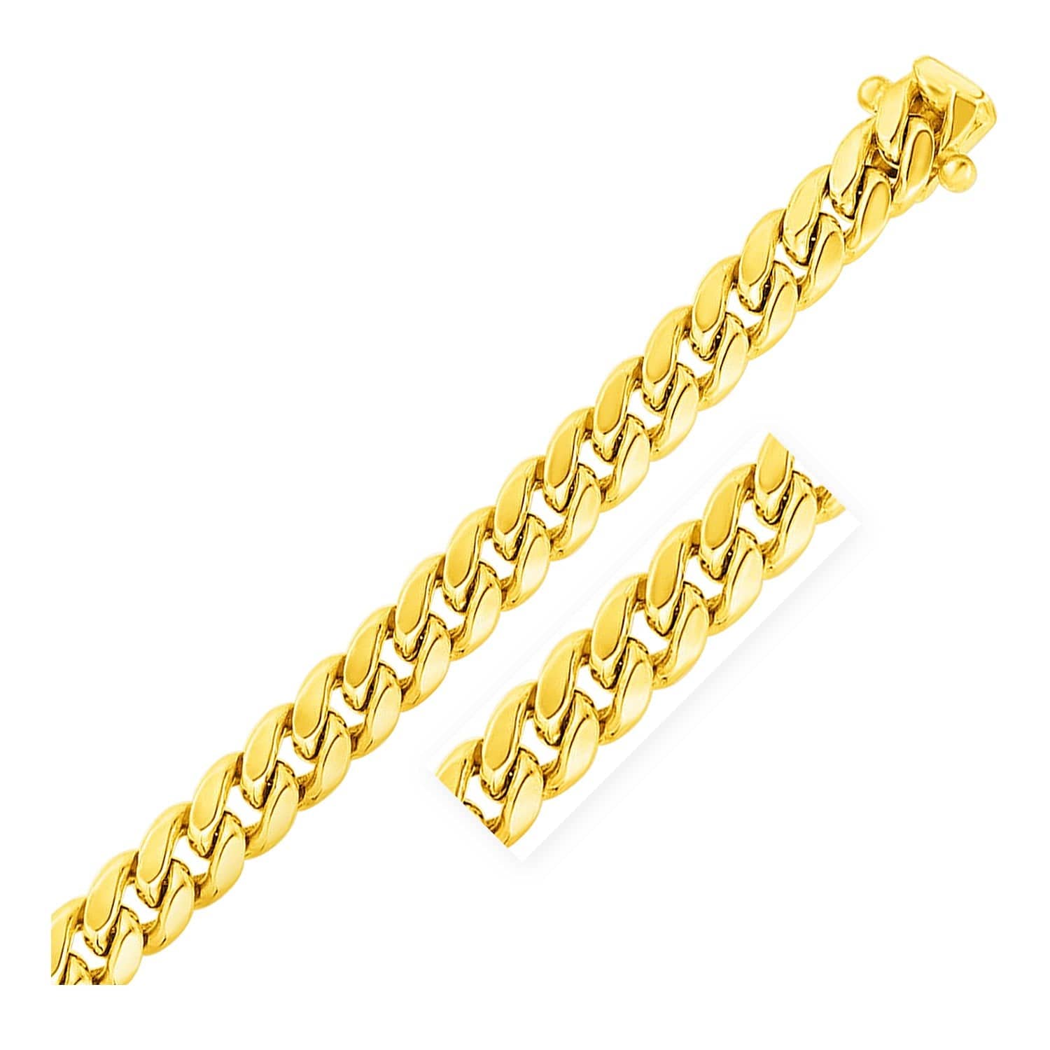 14k Yellow Gold Semi Solid Miami Cuban Bracelet (11.10 mm) |