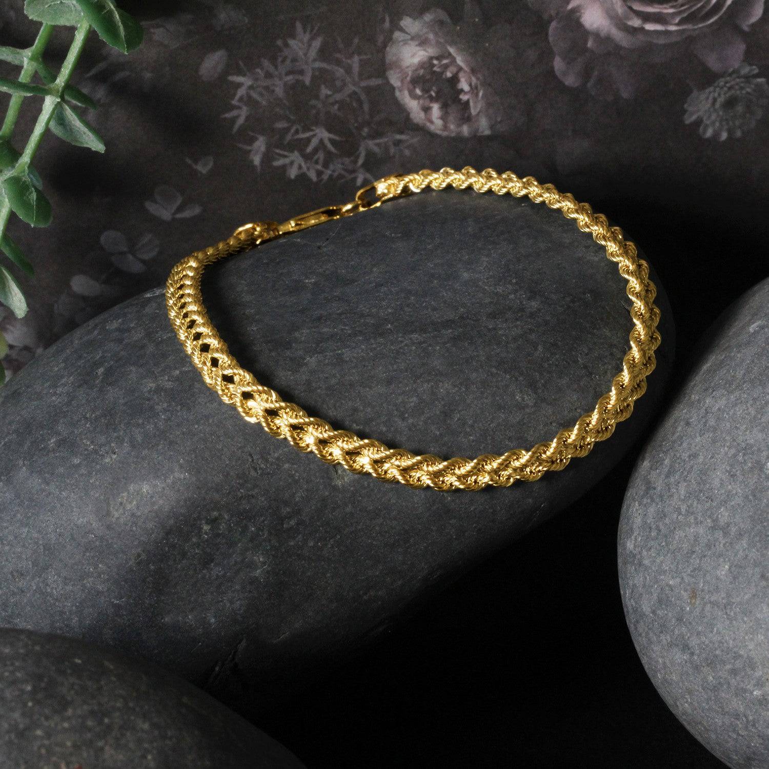 Double Rope Chain Bracelet in 10k Yellow Gold (2.10 mm) |