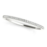 14k White Gold Slim Round Pave Set Wedding Band (1/10 cttw) - Forever in Harmony