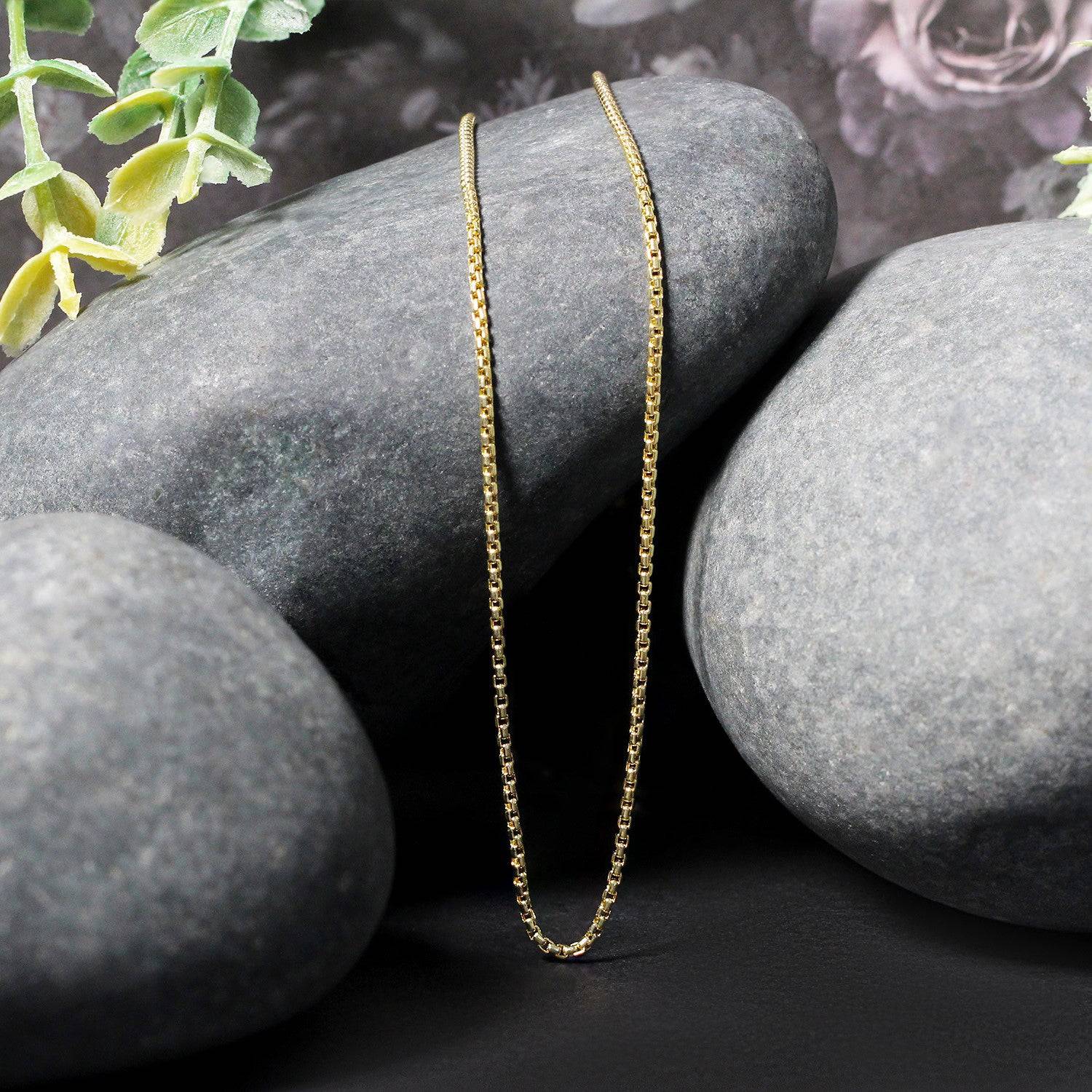 14k Yellow Gold Round Box Chain (1.3 mm)