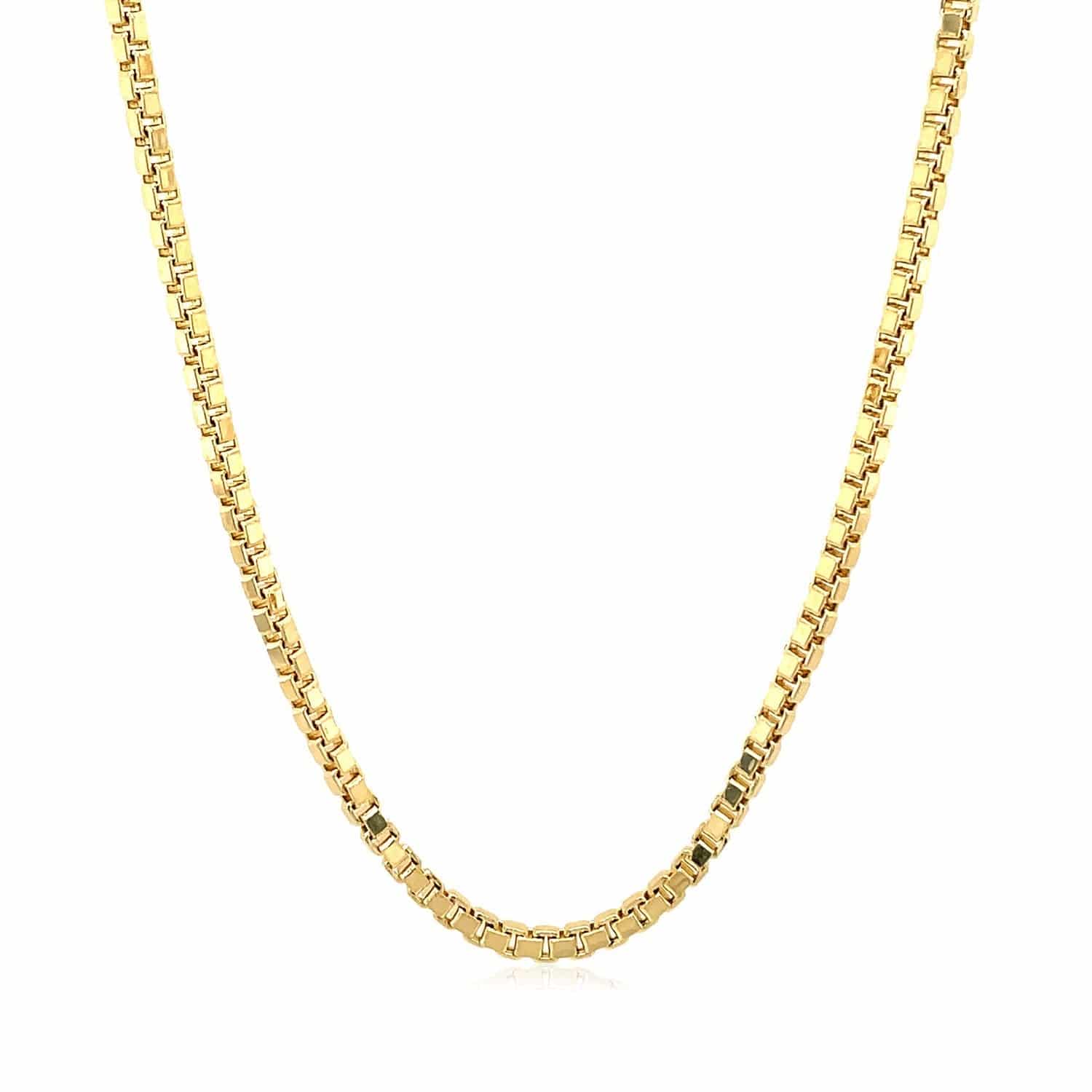 14k Yellow Gold Semi Solid Box Chain (2.10 mm) | - Forever in Harmony