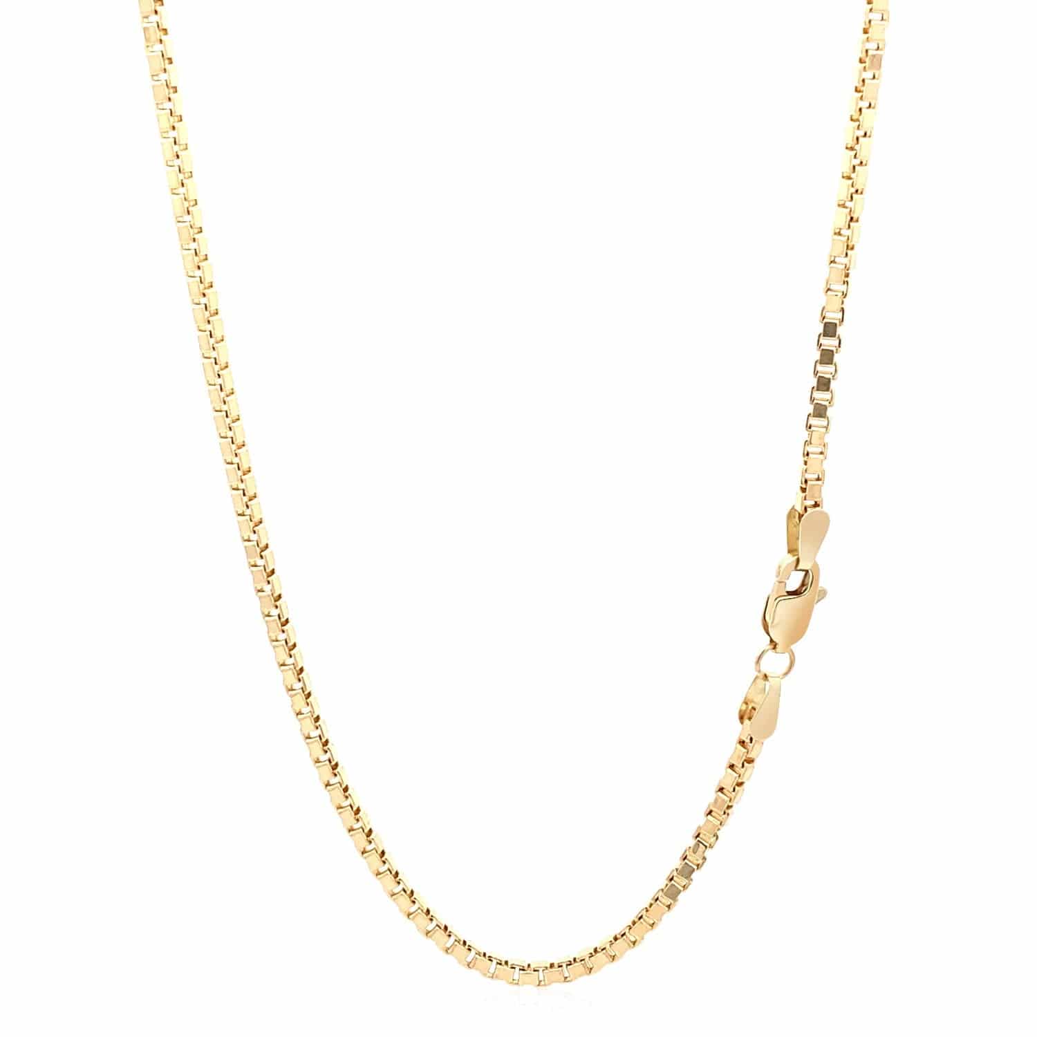 14k Yellow Gold Semi Solid Box Chain (2.10 mm) | - Forever in Harmony